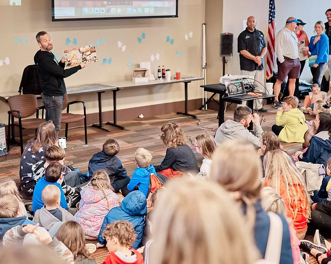 Brave Story Hour event in Hendersonville — families gathered at the library